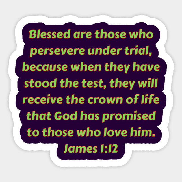 Bible Verse James 1:12 Sticker by Prayingwarrior